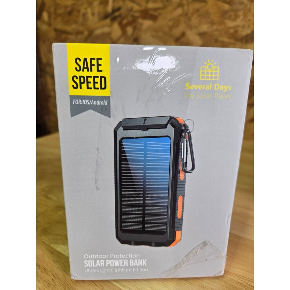 SAFE SPEED OUTDOOR PROTECTION SOLAR POWER BANK iOS Android Waterproof